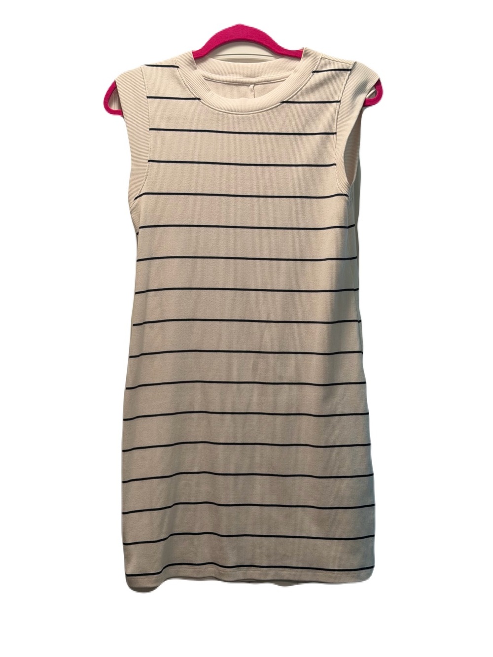 Sleeveless White Striped Knit Dress by A New Day Size S